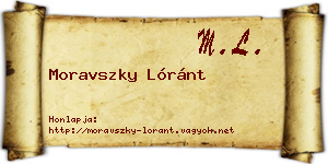 Moravszky Lóránt névjegykártya